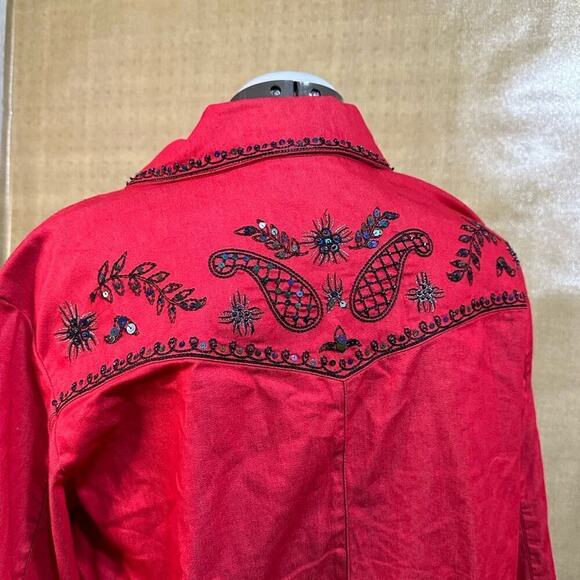 VICTOR COSTA OCCASION JACKET EMBELLISHED RODEO BOHO STYLE BLAZER W/ SPANDEX - Picture 10 of 13